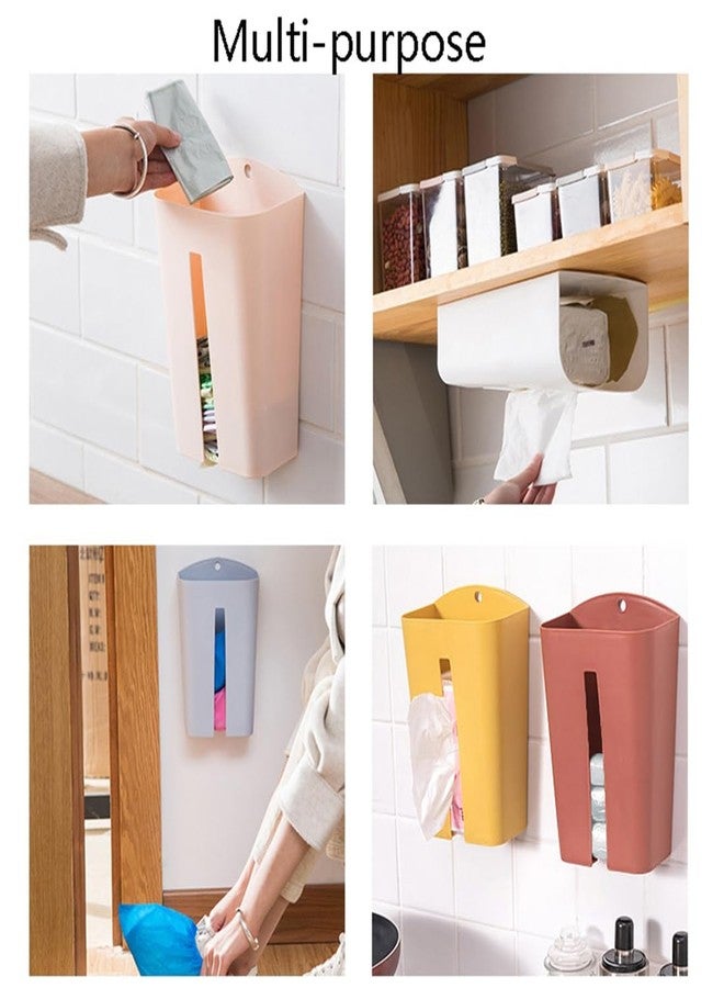 divinezon Plastic Wall Mount Grocery Bag Tissue Paper Dispenser Storage Box (White) - Image 2